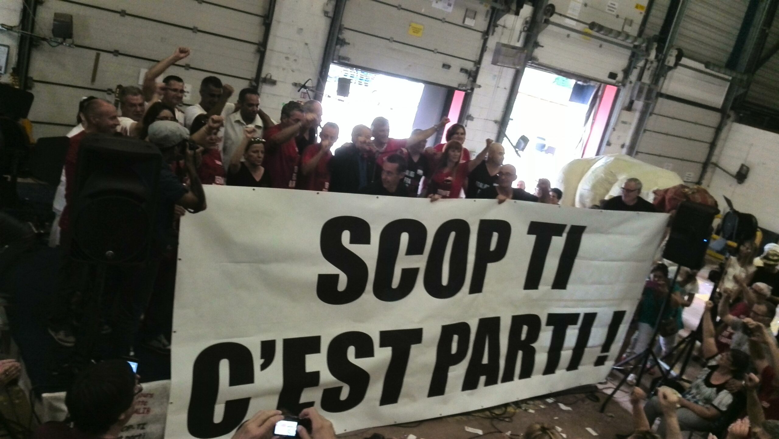 actie van medewerkers van SCOP-Ti
