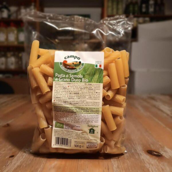 biologische italiaanse tortiglioni pasta