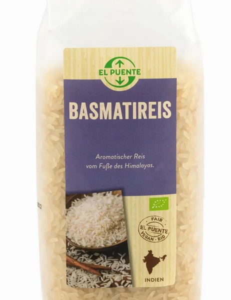 Biologische fairtrade en coöperatieve basmati rijst